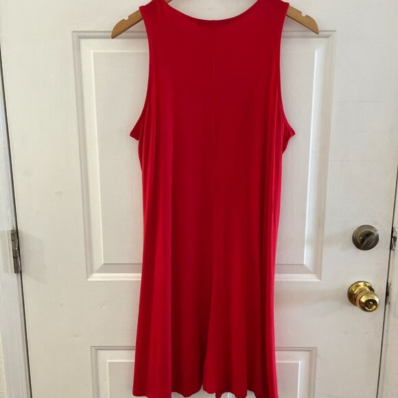 Quince Woman's Red Stretch Tencel/Spandex Light-Weight Midi Dress Sz Lr - Picture 4 of 8